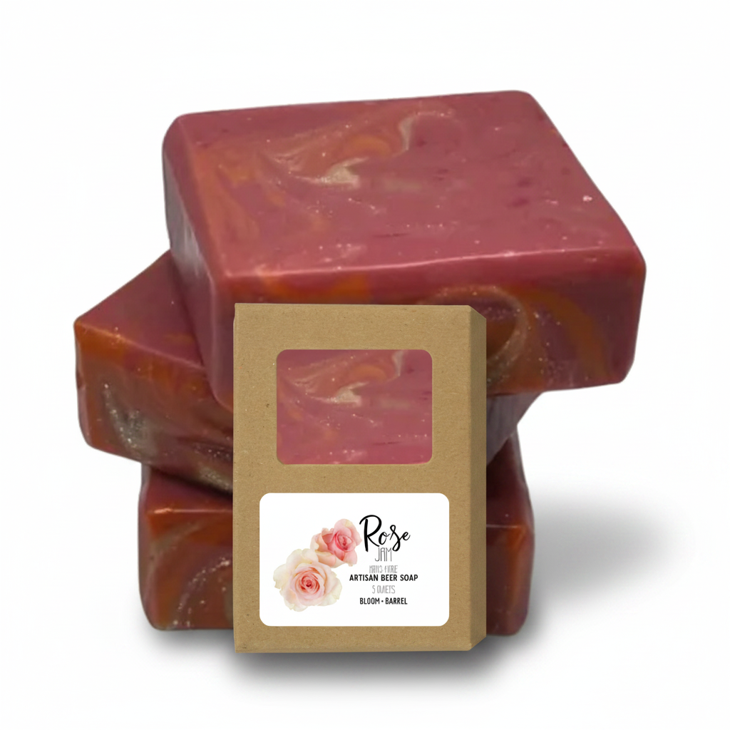 Rose jam beer soap