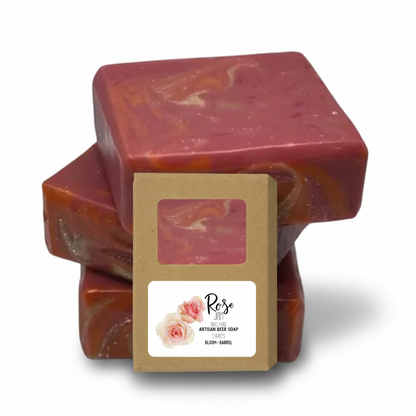 Rose jam beer soap