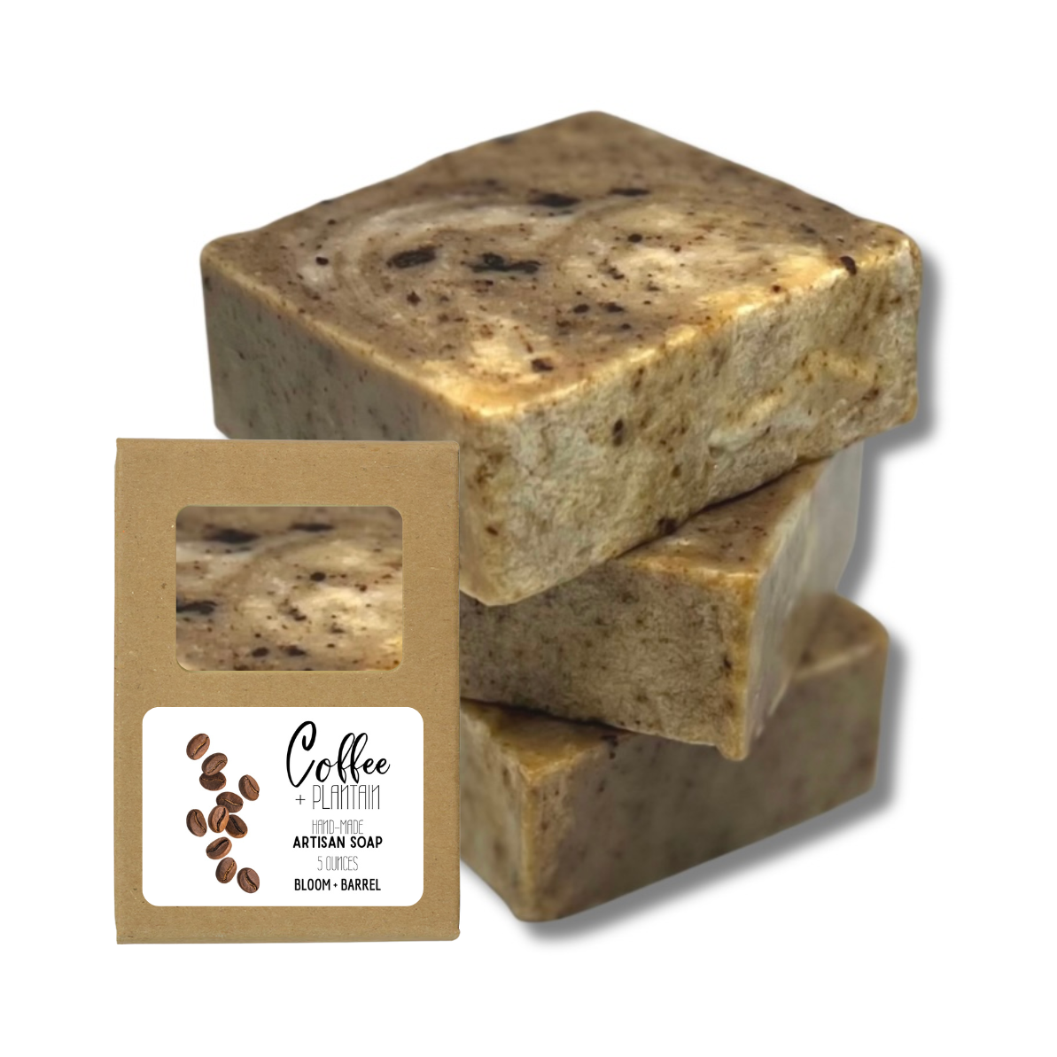 Coffee and plantain soap