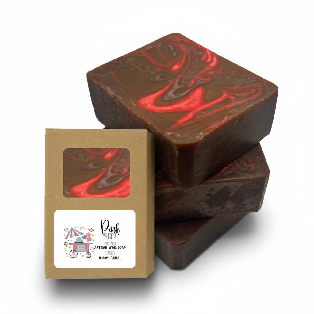 Pink sugar wine soap