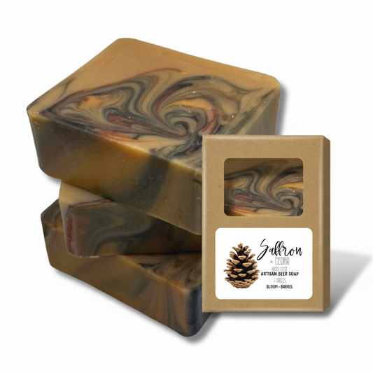 Saffron beer soap
