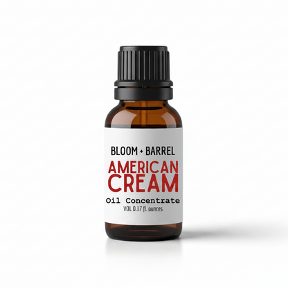 Bottle of Bloom & Barrel American Cream Oil Concentrate on a white background