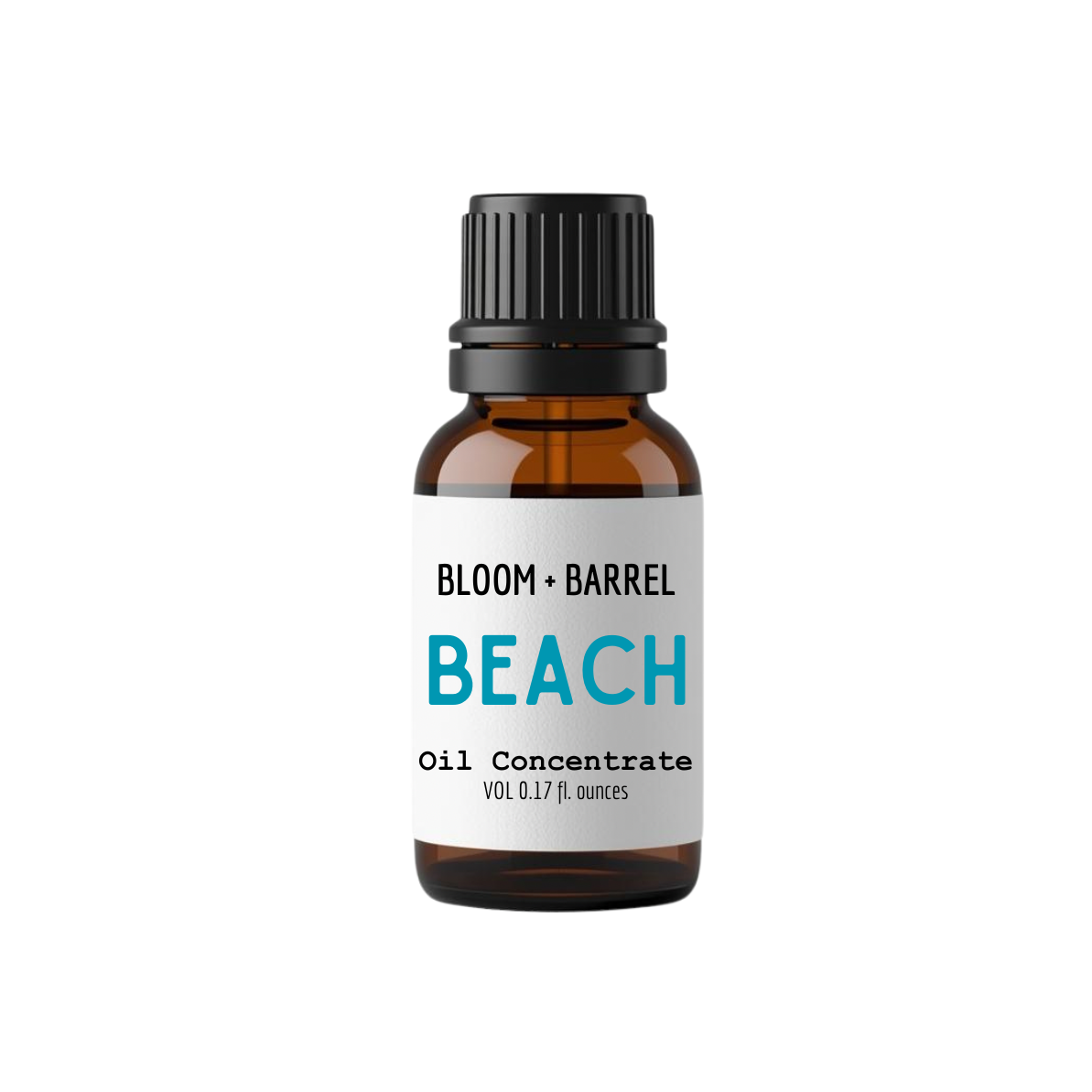 Bottle of Bloom & Barrel Beach oil concentrate on a white background