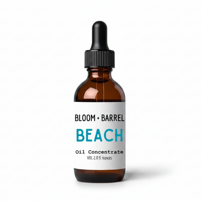 Bottle of Bloom + Barrel Beach Oil Concentrate on a white background