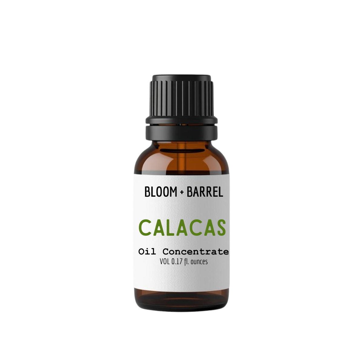 Bottle of Bloom & Barrel Calacas Oil Concentrate on a white background