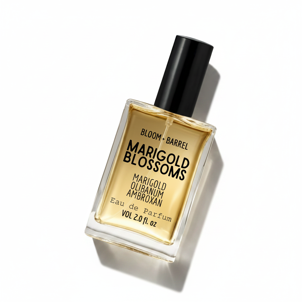 Perfume bottle labeled 'Sakura' by Bloom & Barrel on a white background