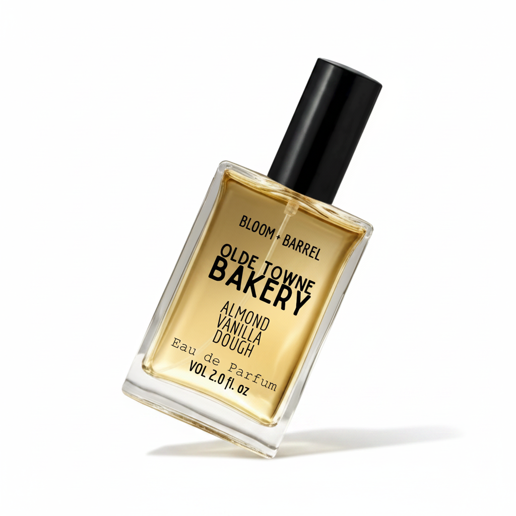 Perfume bottle labeled 'Sakura' by Bloom & Barrel on a white background