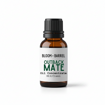 Bottle of Bloom & Barrel Outback Mate Oil Concentrate on a white background