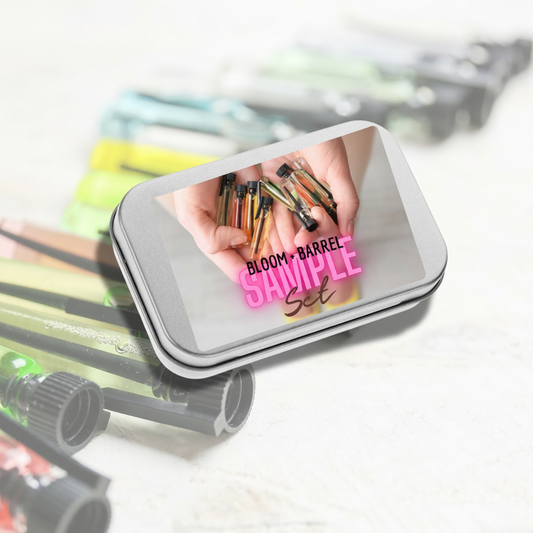 perfume sample tin