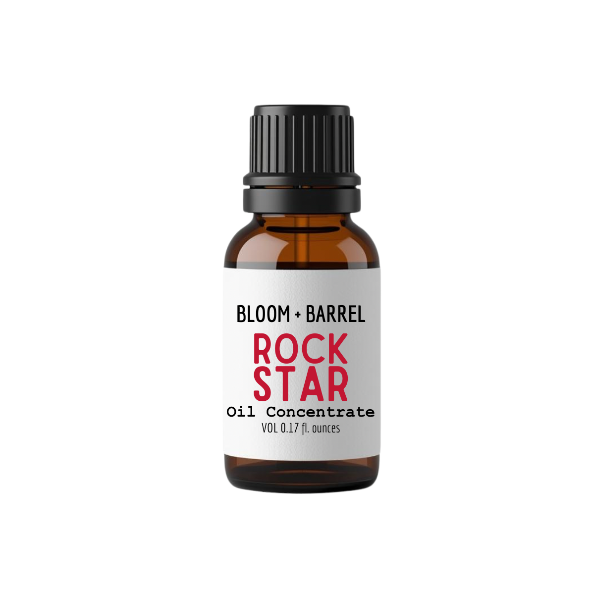 Bottle of Bloom & Barrel Rock Star Oil Concentrate on a white background