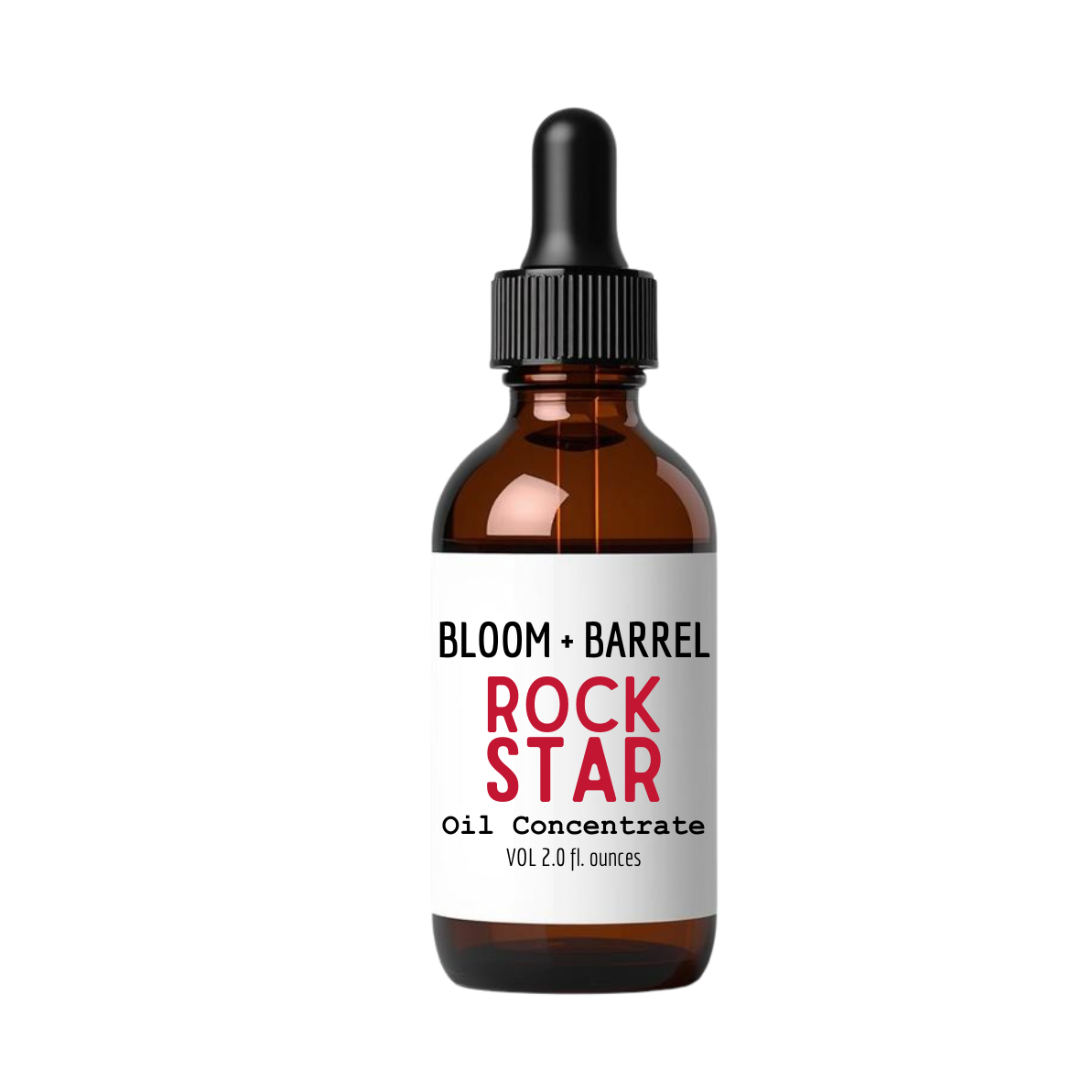 Bottle of Bloom + Barrel Rock Star Oil Concentrate on a white background