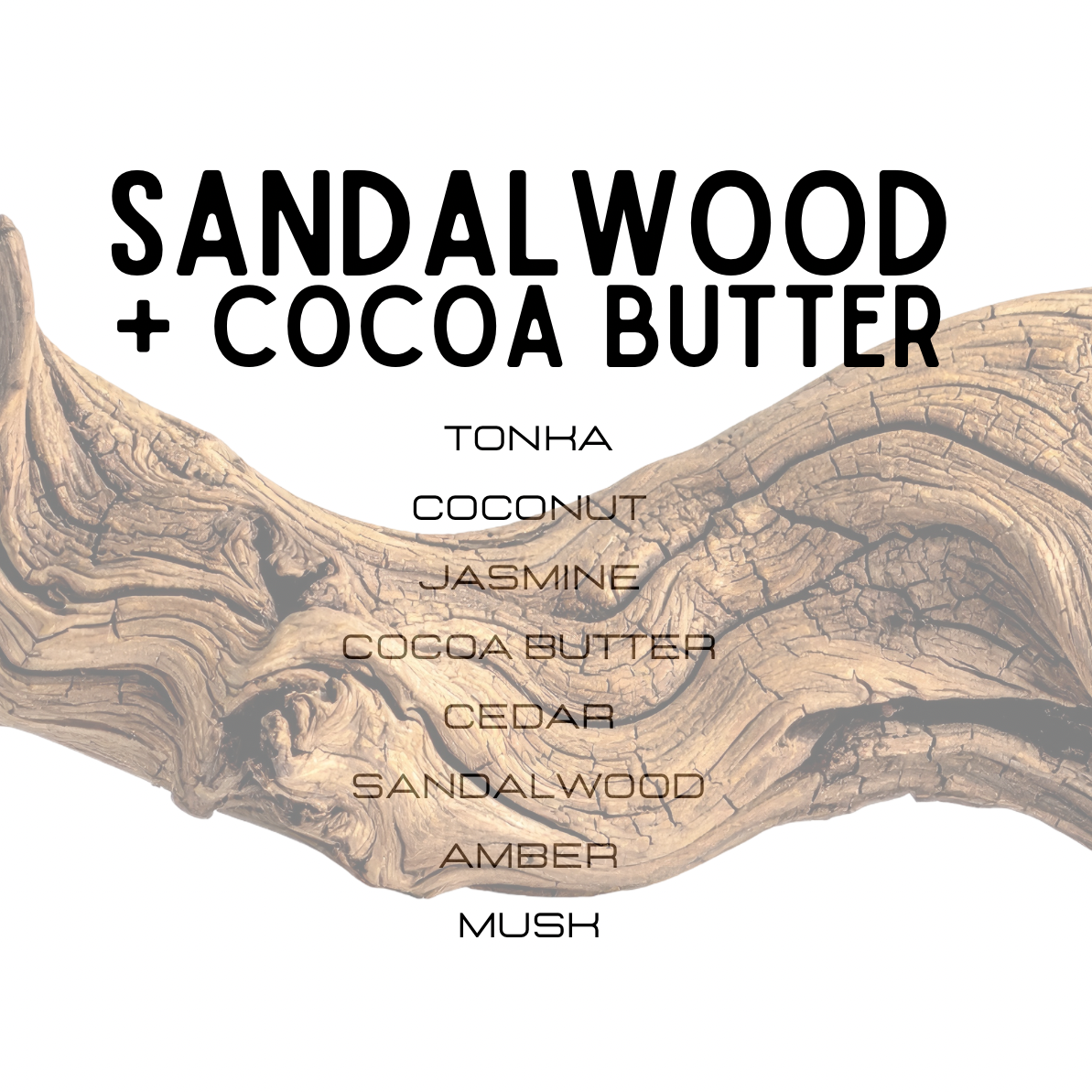 Sandalwood and cocoa butter product with wood texture background
