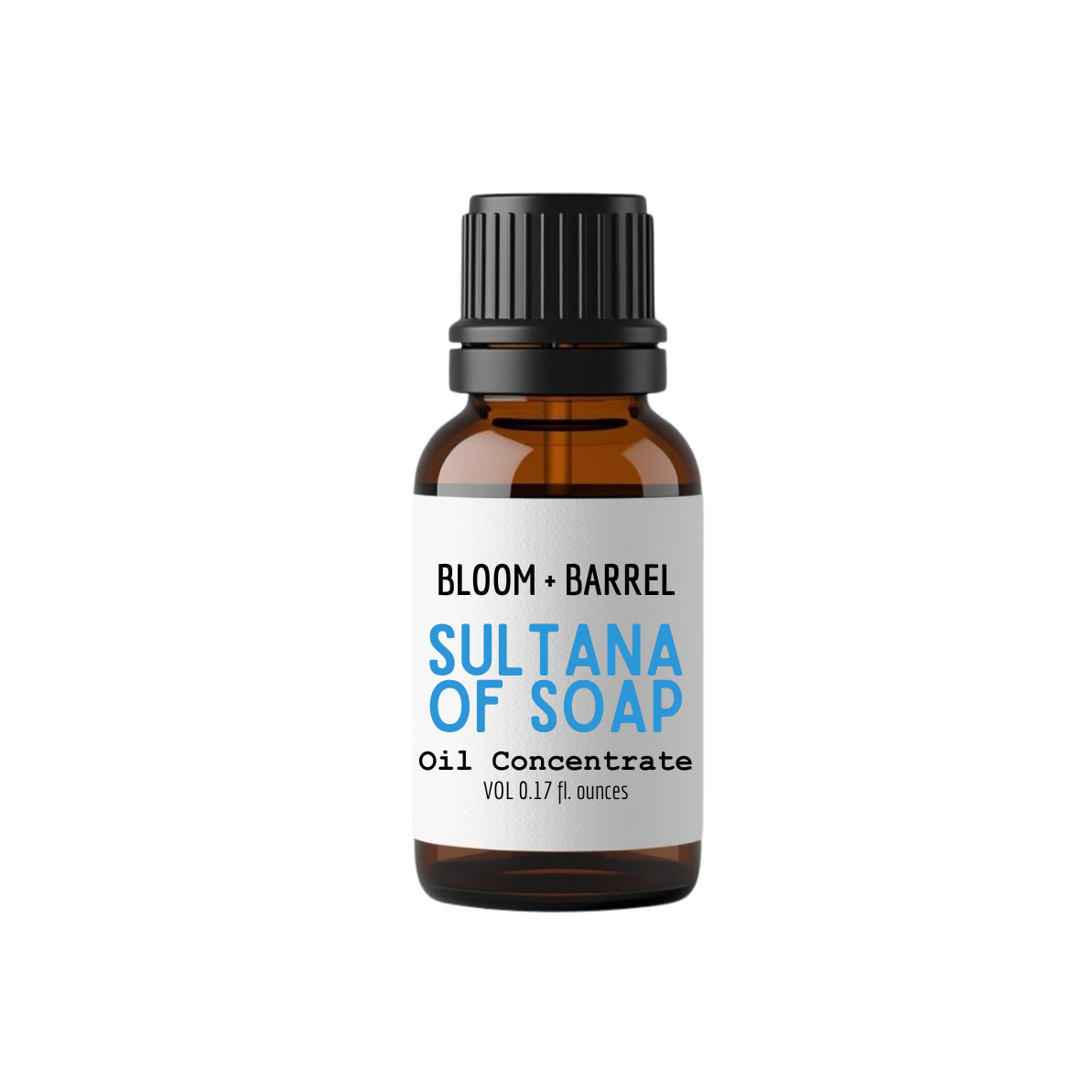 Bottle of Bloom & Barrel Sultana of Soap Oil Concentrate on a white background