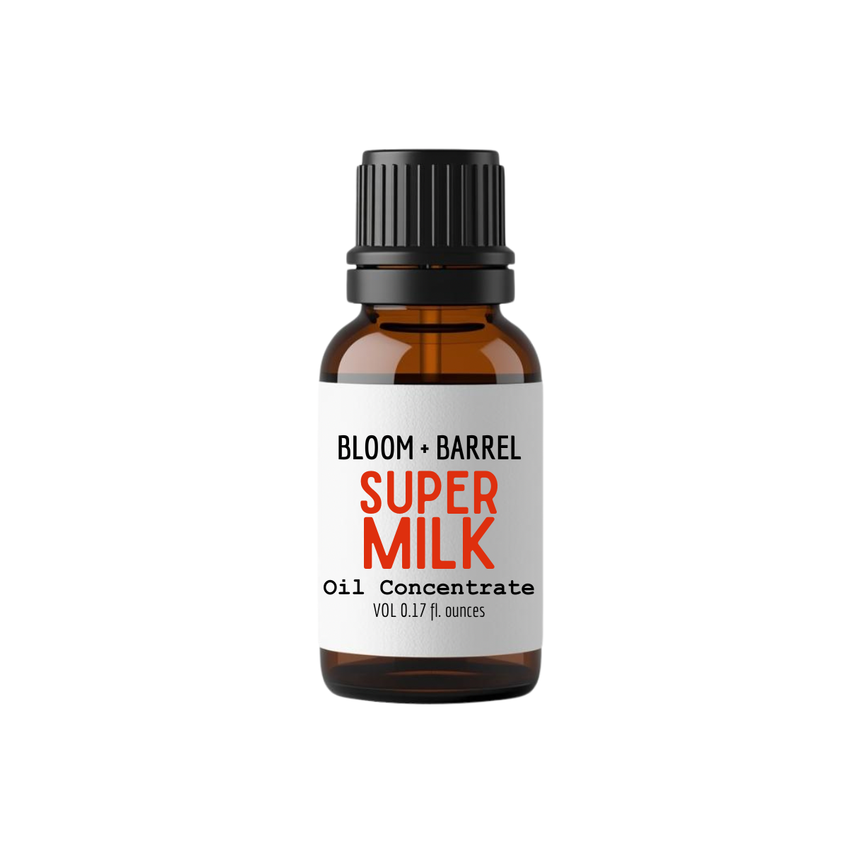 Bottle of Bloom & Barrel Super Milk Oil Concentrate on a white background