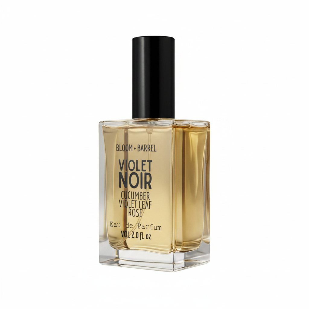Perfume bottle labeled 'Sakura' by Bloom & Barrel on a white background