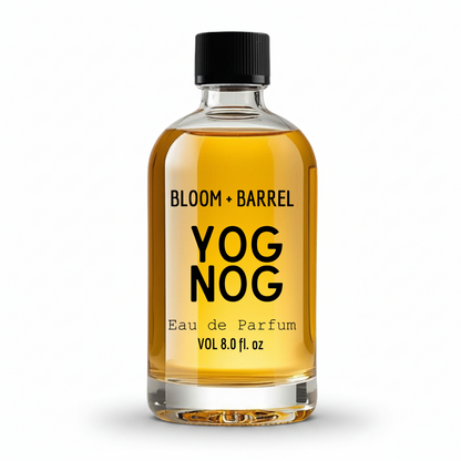 Bottle of Bloom & Barrel Yog Nog Eau de Parfum on a white background